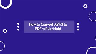 How to Convert Kindle AZW3 to PDFePubMobi [upl. by Norek]