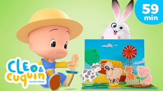 En la granja de Cuquin 🧑‍🌾🚜 y más canciones infantiles para bebés con Cleo y Cuquín [upl. by Atiana]