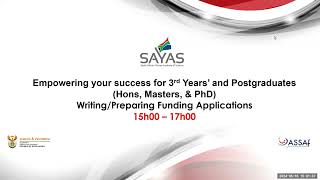 Empowering your Success for Postgraduates Hons Masters amp PhD Writing for Funding 16052024 [upl. by Auqinom880]