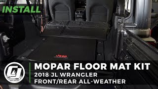 2018 Jeep Wrangler JL Install Mopar Rear AllWeather Floor Mat Kit [upl. by Minnnie]