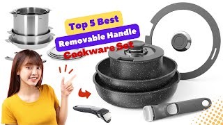 Top 5 Best Detachable Handle Nonstick Cookware Sets  Space Saving Cookware With Removable Handles [upl. by Christian]