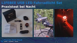 Helles LIFEBEE LED Fahrradlicht Set StVZO zugelassen  USB aufladbar  Praxistest Test bei Nacht [upl. by Klepac]