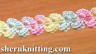 Lace Cord Ribbon Braid How to Crochet Single Crochet Stitch [upl. by Moriyama]