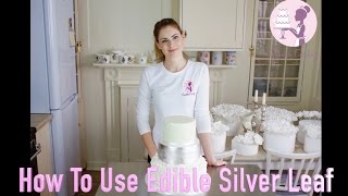 HOW TO DECORATE A CAKE WITH MATTE SILVER LEAF [upl. by Aksoyn]