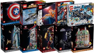 Top 10 biggest LEGO Marvel sets ever CompilationCollection Speed Build [upl. by Selec]