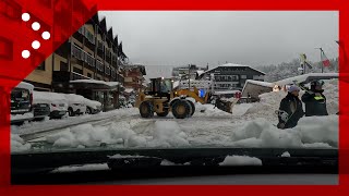 Madonna di Campiglio TN cumuli di neve a bordo strada il camera car sabato mattina [upl. by Ytsirhk109]