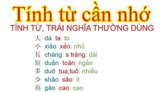 TÍNH TỪ THƯỜNG DÙNG TRONG GIAO TIẾP TIẾNG TRUNG [upl. by Anelrahc527]