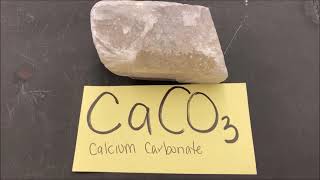 calcite calcium carbonate CaCO3 reacts with HCl hydrochloric acid [upl. by Runkle827]