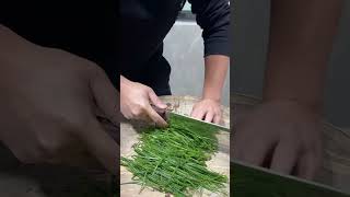 How to cut garlic leaves amp Vegetables Cutting Activity tricks [upl. by Annaili]