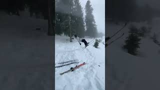 Povskiing on 17 september🥶 ski crash powder backflip snow [upl. by Sharon]