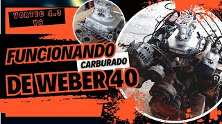 Motor de blazer 43 V6 do Chevette em funcionamento com carburador Weber 40 [upl. by Atinehs]