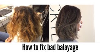 HOW TO COLOUR CORRECT BALAYAGE OMBRE  FIX VERY BAD BALAYAGE NICKY LAZOU [upl. by Ayala953]