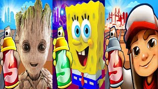 Subway Surfers Istanbul 2024 unlock Mala Miss Mosaic vs SpongeBob SquarePants vs Groot Gameplay HD [upl. by Ameluz]