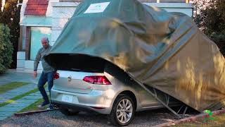 SmartCov® Covertec Protected Hail Snow Rain Sun Garage Car Cover Foldable Shelter [upl. by Eelarual]