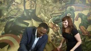 Marvel Charades With Captain Americas Anthony Mackie [upl. by Lrig]