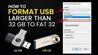 Format 64GB 128GB USB Flash Drive to Fat32 How To Formatting usb Larger Than 32gb to fat32 [upl. by Lindbom]