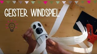 Geister Windspiel  HalloweenIdeen  DIY Bastelanleitung [upl. by Ecitnirp]