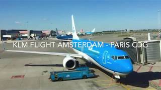 KLM Full Flight Amsterdam to Paris and Breathtaking Landing over Paris [upl. by Gillett172]