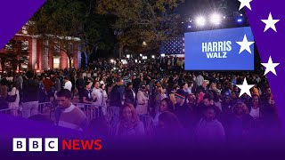 US election Trump projected to win Georgia as crowds leave Harris HQ  BBC News [upl. by Eivad]