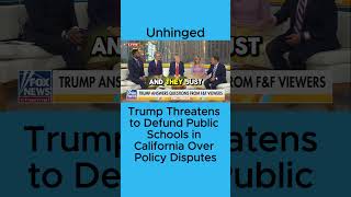 Trump Threatens to Defund Public Schools in California Over Policy Disputes Trump PublicSchools [upl. by Trela]