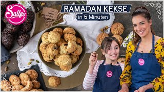 5 Minuten Kekse  Kurabiye  Plätzchen Rezept  1 Teig  4 Rezepte [upl. by Yorick]