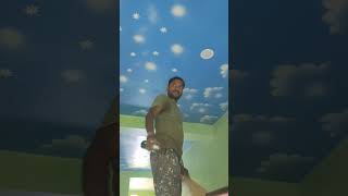 Spray ceiling design making video papu parida painter New York [upl. by Gildus]