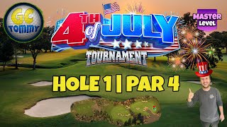 Master QR Hole 1  Par 4 EAGLE  4th of July Tournament Golf Clash Guide [upl. by Elahcim842]