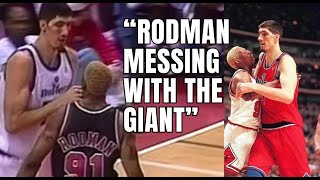 Dennis Rodman vs 7 Foot 7 Gheorghe Muresan [upl. by Leola]