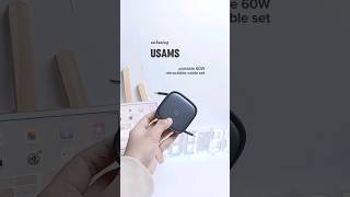 🖤 unboxing usams portable 60W retractable cable set  i love this because its all in one [upl. by Weed]