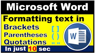 How to format All text in brackets or parentheses in a word file [upl. by Wasserman920]