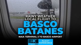 Rainy morning flight from Manila to Basco Batanes  NAIA Terminal 2 to Basco Airport experience [upl. by Arual]