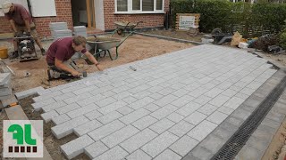 Fairstone Sawn Granite Setts Driveway  Fangorn Landscapes  Timelapse [upl. by Akeihsal41]