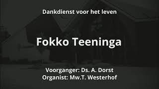 25092024 Dankdienst voor het leven van Fokko Teeninga voorganger ds A Dorst NCGK Surhuisterveen [upl. by Artiek247]