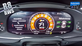 Audi R8 RWS  LAUNCH CONTROL acceleration 60FPS [upl. by Ahseekal]