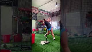 Illinois commit chaneypeters going through her hitting progression off the tee 💪🥎 Love seeing [upl. by Findley]