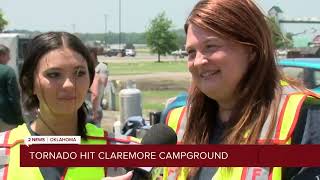 DIRECT HIT Tornado hits Claremore campground [upl. by Naloj]