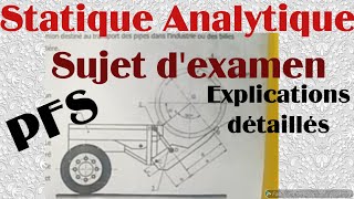 PRINCIPE FONDAMENTAL DE LA STATIQUE PFS STATIQUE ANALYTIQUE  SUJET DEXAMEN [upl. by Aleac]