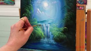 ACRYLIC PAINTING TUTORIAL  STEP BY STEP FANTASY LANDSCAPE [upl. by Anirbac800]