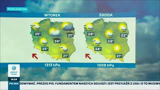 Polsat News  Wpadka w Pogodzie  błędne ciśnienie atmosferyczne we wtorek 28042024 1454 [upl. by Yenwat]