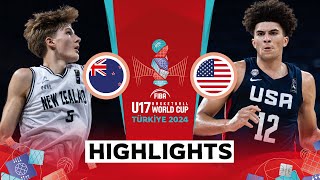 SemiFinals New Zealand 🇳🇿 vs USA 🇺🇸  Highlights  FIBA U17 Basketball World Cup 2024 [upl. by Gresham]