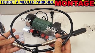 montage touret a meuler parkside lidl arbre flexible 120w Bench Grinder With Flexible Drive Shaft [upl. by Yenmor]