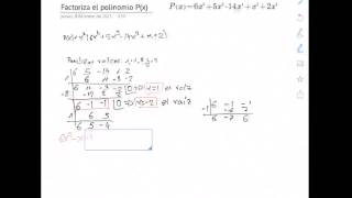 Polinomio grado 6 con 2 raíces racionales 3º 4º ESO [upl. by Sucramaj494]