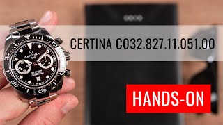 HANDSON Certina DS Action Automatic Diver Chronograph C0328271105100 [upl. by Adnawad910]