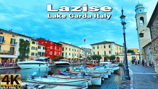 Lazise Lake Garda Italy Walking tour in Stunning 4k 60 Fps  Lake Garda Beautiful Villages [upl. by Hoehne]