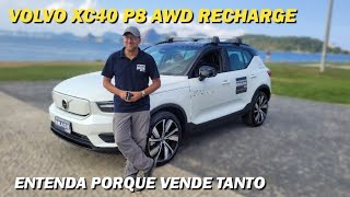 VOLVO XC40 RECHARGE P8 AWD  TESTE COMPLETO 408 elétricos e seguros cavalos volvoxc40recharge [upl. by Harli]