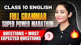 Class 10 Board 2024  Complete Grammar in 1 Video  Most Important Concept  Questions  Board 2024 [upl. by Ase]