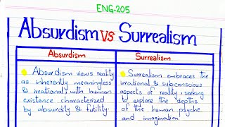 Absurdism VS Surrealism ENG205 literature 4thsememster pu [upl. by Brest462]