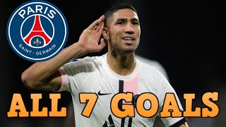 Achraf Hakimi  All 7 Goals for Paris SaintGermain so far  20212022 [upl. by Israeli]