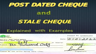 Difference Between Post Dated and Stale Cheque  What is post dated Cheque  What is stale Cheque [upl. by Anahcra797]