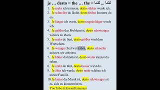 10 Sätze mit je … desto  the … the  كلما  كلما [upl. by Weed]